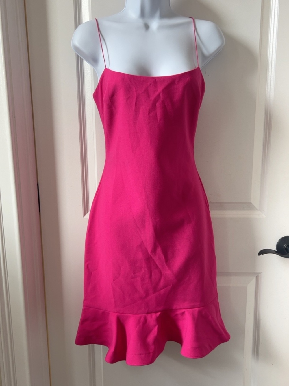LIKELY Amica Hot Pink Ruffle Hem Mini Dress Size 4